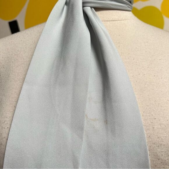 Vintage MCM 50s 60s Pale Gray Stone Thin Pussybow Ascot Scarf or Tie Waist Belt - Picture 6 of 8